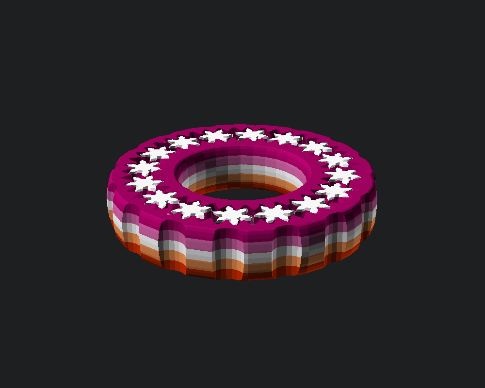 Lesbian pride planetary fidget ring