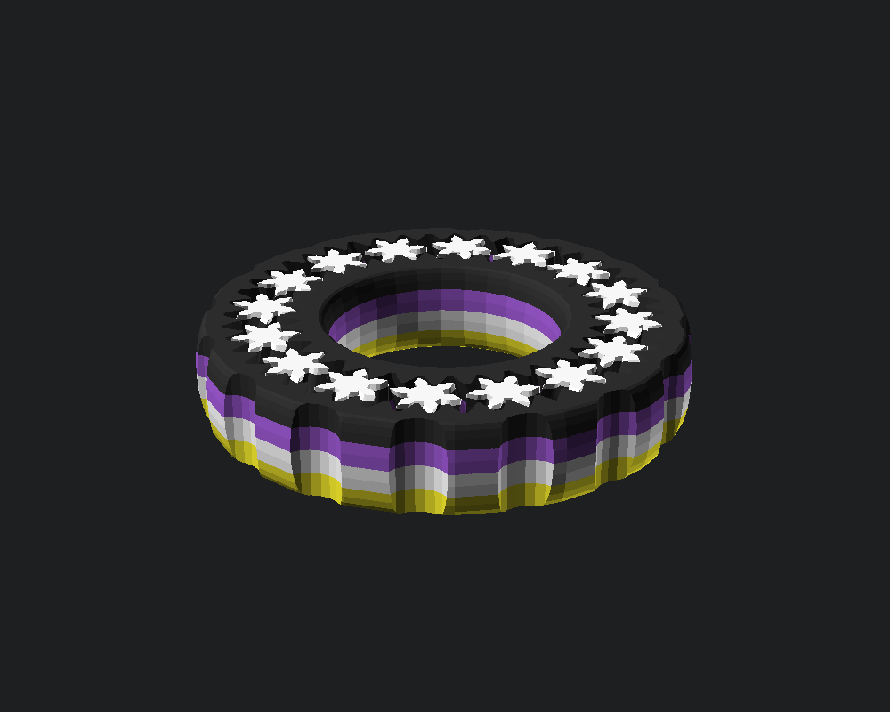 Nonbinary pride planetary fidget ring