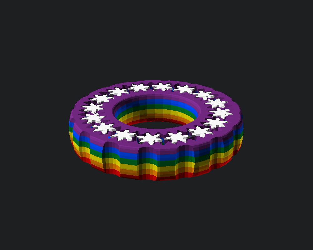 Rainbow pride planetary fidget ring