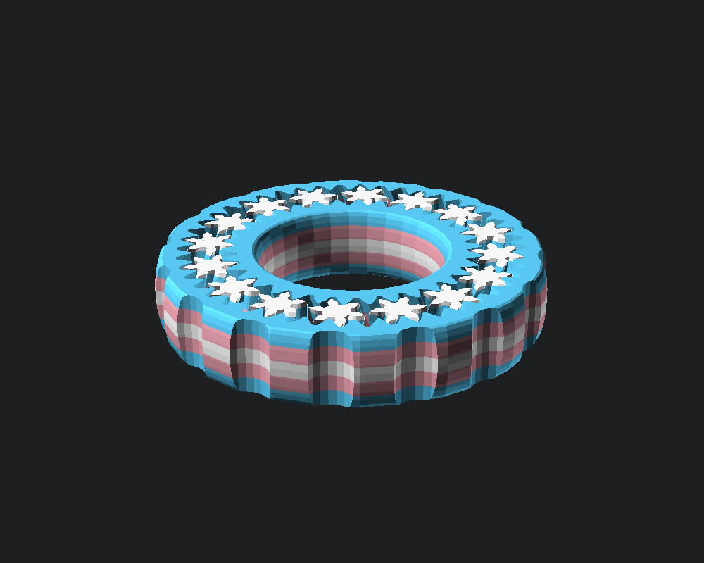 Transgender pride planetary fidget ring